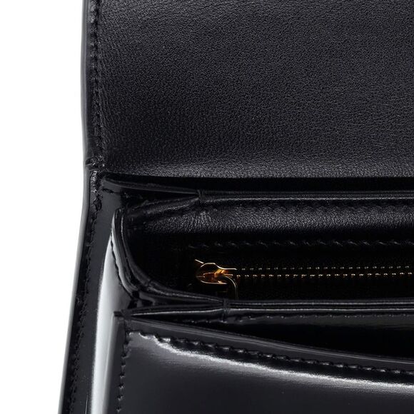 Celine Triomphe Besace Clea Chain Flap Bag Leather Black - Picture 7 of 8